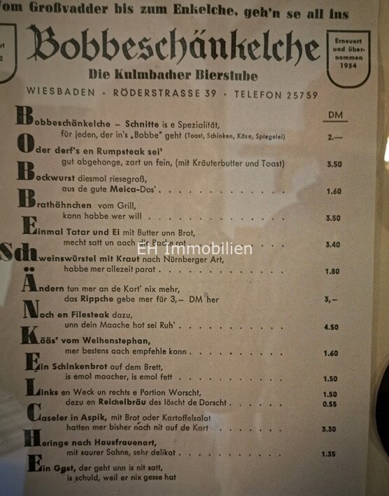 Alte Speisekarte Alte Speisekarte